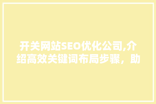 开关网站SEO优化公司,介绍高效关键词布局步骤，助力企业腾飞