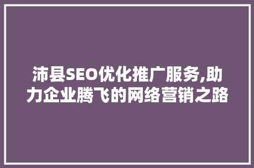 沛县SEO优化推广服务,助力企业腾飞的网络营销之路 网站优化