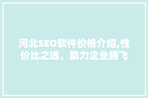 河北SEO软件价格介绍,性价比之选，助力企业腾飞