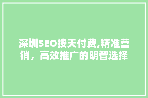 深圳SEO按天付费,精准营销，高效推广的明智选择