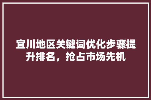 宜川地区关键词优化步骤提升排名，抢占市场先机