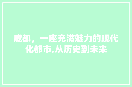 成都，一座充满魅力的现代化都市,从历史到未来