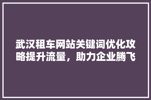 武汉租车网站关键词优化攻略提升流量，助力企业腾飞