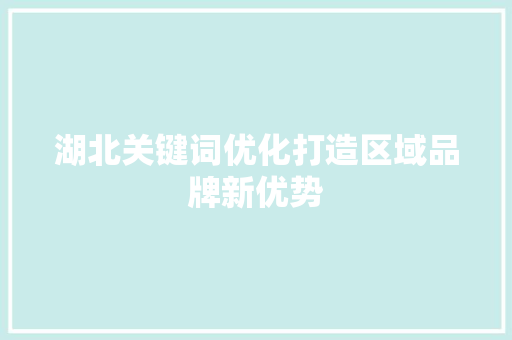 湖北关键词优化打造区域品牌新优势 360搜优化