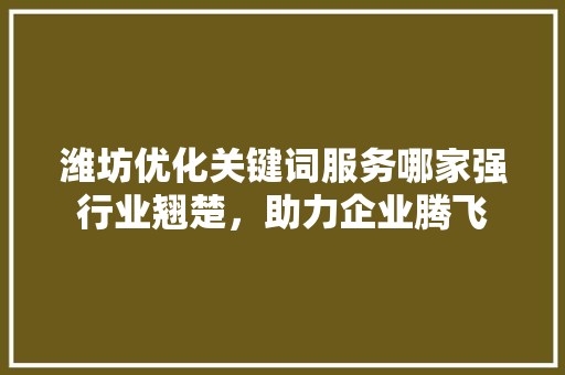 潍坊优化关键词服务哪家强行业翘楚，助力企业腾飞