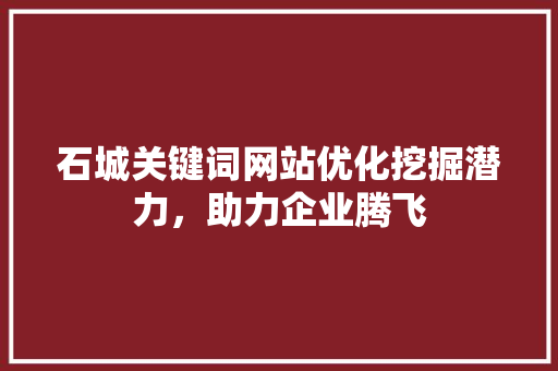 石城关键词网站优化挖掘潜力，助力企业腾飞