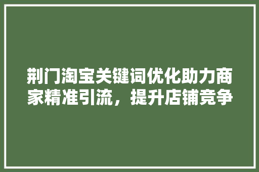 荆门淘宝关键词优化助力商家精准引流，提升店铺竞争力