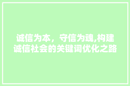 诚信为本，守信为魂,构建诚信社会的关键词优化之路 百度算法
