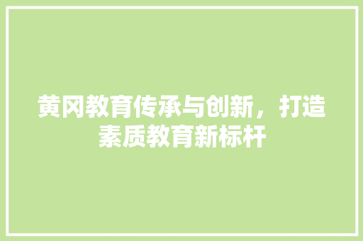 黄冈教育传承与创新，打造素质教育新标杆