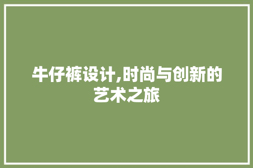牛仔裤设计,时尚与创新的艺术之旅 牛仔裤设计,时尚与创新的艺术之旅 头条优化