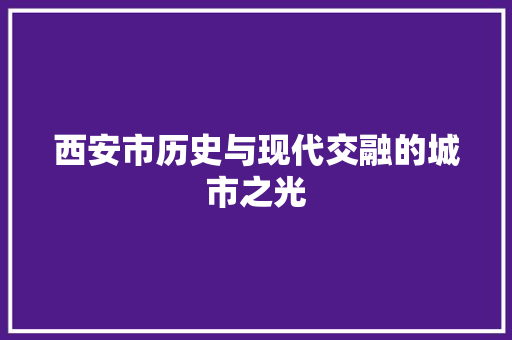 西安市历史与现代交融的城市之光