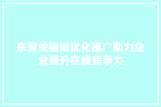 东营关键词优化推广助力企业提升在线竞争力 360搜优化