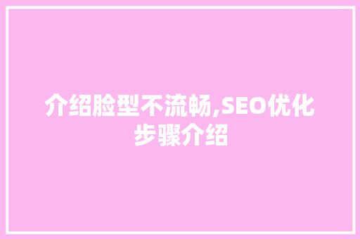 介绍脸型不流畅,SEO优化步骤介绍 AI技术学习