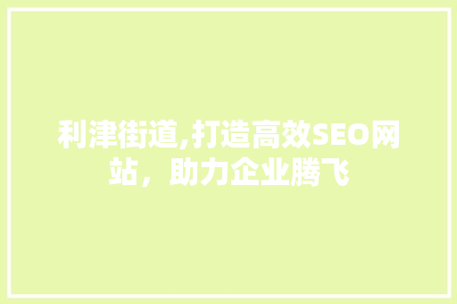 利津街道,打造高效SEO网站，助力企业腾飞 seo技术