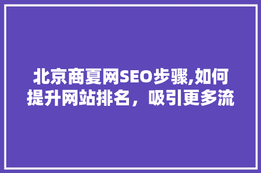 北京商夏网SEO步骤,如何提升网站排名，吸引更多流量