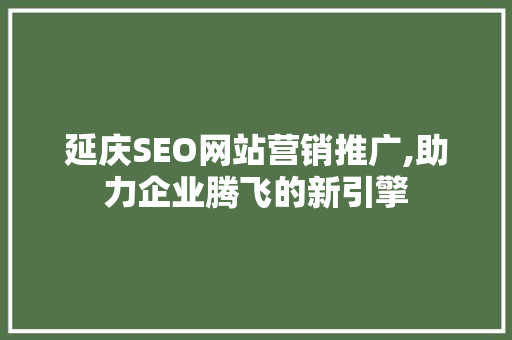 延庆SEO网站营销推广,助力企业腾飞的新引擎