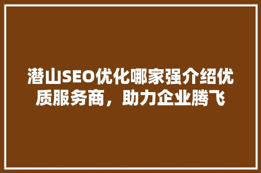 潜山SEO优化哪家强介绍优质服务商，助力企业腾飞