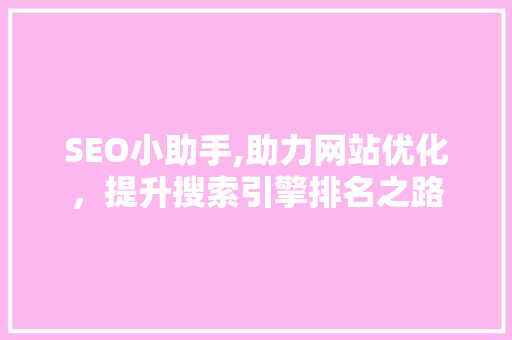SEO小助手,助力网站优化，提升搜索引擎排名之路
