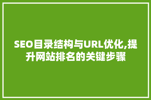 SEO目录结构与URL优化,提升网站排名的关键步骤 seo技术