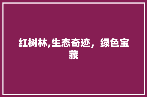 红树林,生态奇迹，绿色宝藏