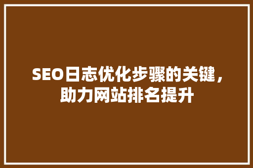 SEO日志优化步骤的关键，助力网站排名提升