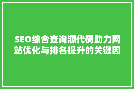 SEO综合查询源代码助力网站优化与排名提升的关键因素 英文谷歌算法