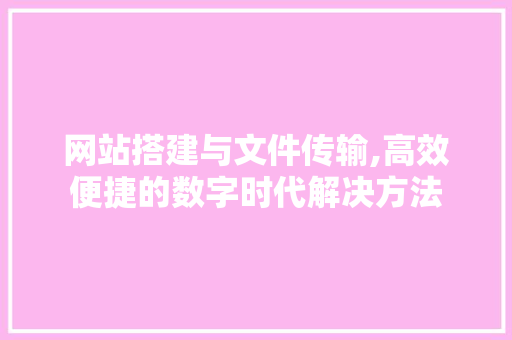 网站搭建与文件传输,高效便捷的数字时代解决方法 网站搭建与文件传输,高效便捷的数字时代解决方法 小程序开发