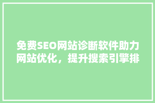 免费SEO网站诊断软件助力网站优化，提升搜索引擎排名 网站开发