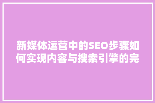 新媒体运营中的SEO步骤如何实现内容与搜索引擎的完美契合