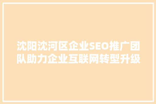 沈阳沈河区企业SEO推广团队助力企业互联网转型升级，抢占市场先机 网站优化