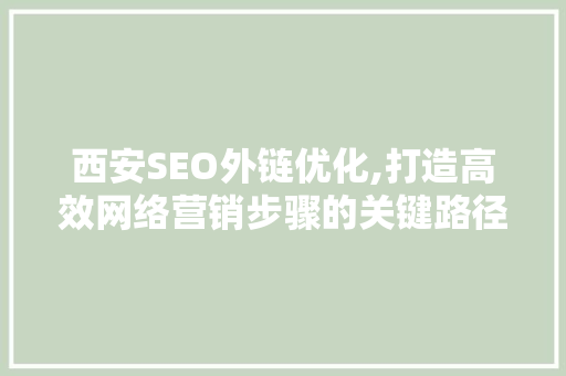 西安SEO外链优化,打造高效网络营销步骤的关键路径