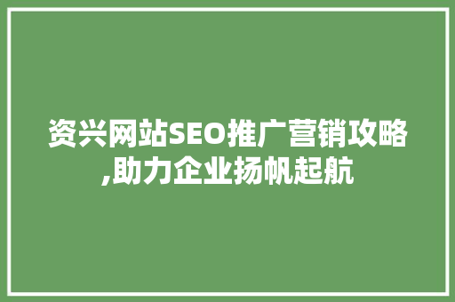 资兴网站SEO推广营销攻略,助力企业扬帆起航
