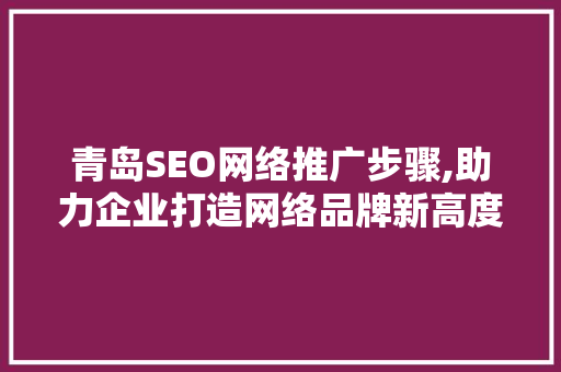青岛SEO网络推广步骤,助力企业打造网络品牌新高度 百度算法