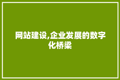 网站建设,企业发展的数字化桥梁 网站建设,企业发展的数字化桥梁 seo技术