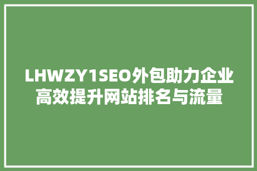 LHWZY1SEO外包助力企业高效提升网站排名与流量 小程序开发