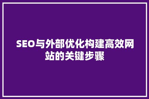 SEO与外部优化构建高效网站的关键步骤