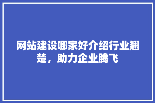 网站建设哪家好介绍行业翘楚，助力企业腾飞 网站建设哪家好介绍行业翘楚，助力企业腾飞 网站开发
