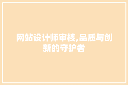 网站设计师审核,品质与创新的守护者