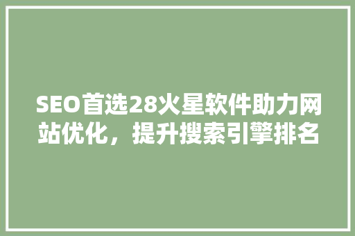 SEO首选28火星软件助力网站优化，提升搜索引擎排名