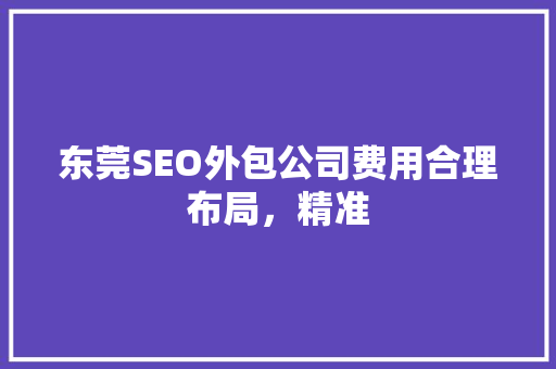 东莞SEO外包公司费用合理布局，精准