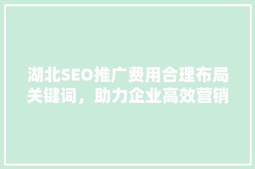 湖北SEO推广费用合理布局关键词，助力企业高效营销