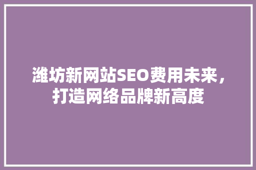 潍坊新网站SEO费用未来，打造网络品牌新高度 360搜优化