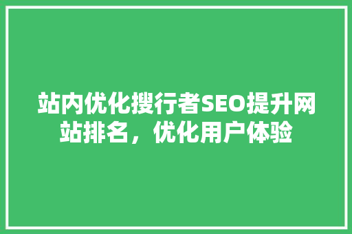 站内优化搜行者SEO提升网站排名，优化用户体验