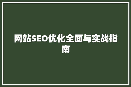 网站SEO优化全面与实战指南