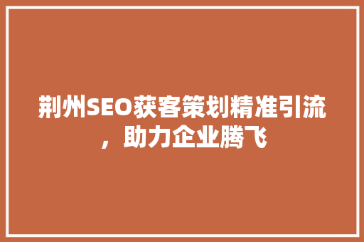 荆州SEO获客策划精准引流，助力企业腾飞