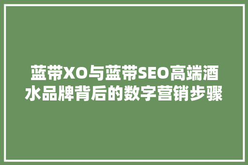 蓝带XO与蓝带SEO高端酒水品牌背后的数字营销步骤
