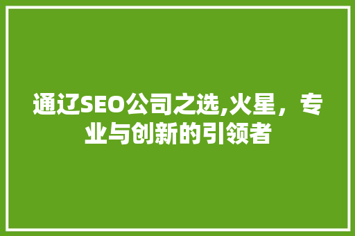 通辽SEO公司之选,火星，专业与创新的引领者