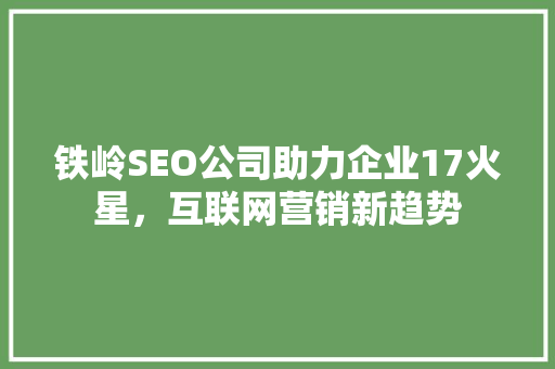 铁岭SEO公司助力企业17火星，互联网营销新趋势