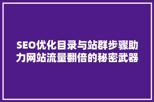 SEO优化目录与站群步骤助力网站流量翻倍的秘密武器 百度算法