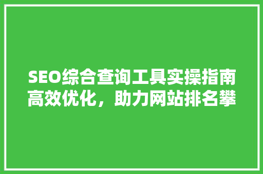 SEO综合查询工具实操指南高效优化，助力网站排名攀升